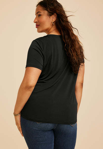 Plus Size 24/7 Side Knot Tee