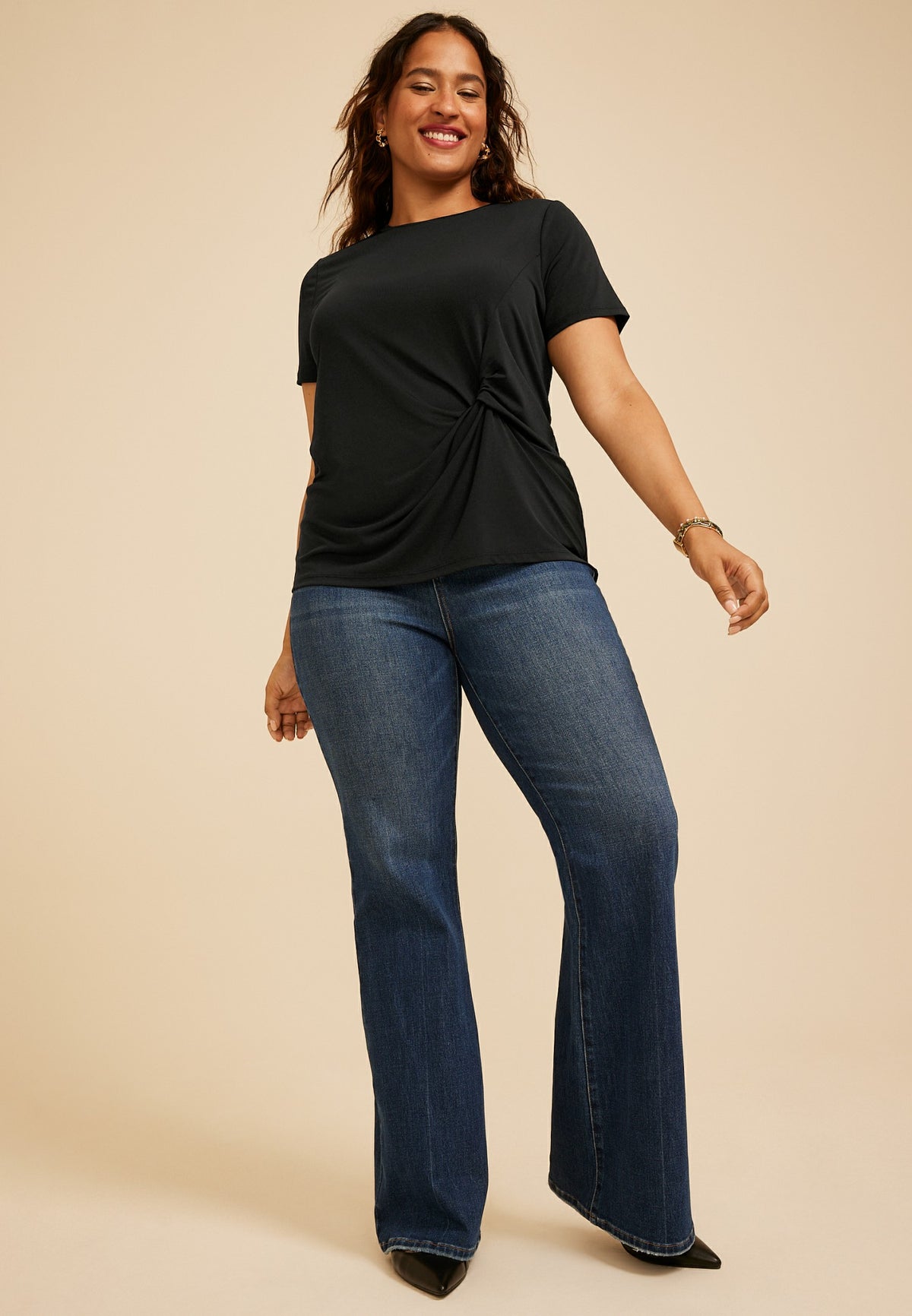 Plus Size 24/7 Side Knot Tee