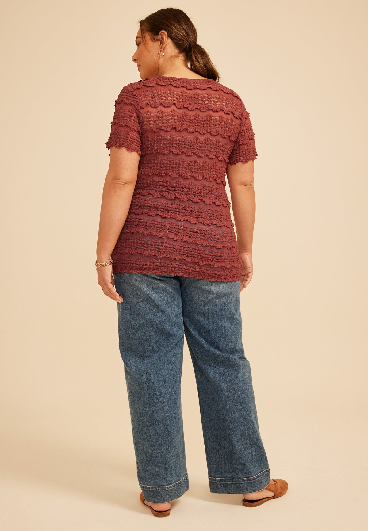 Plus Size Chunky Lace Tee
