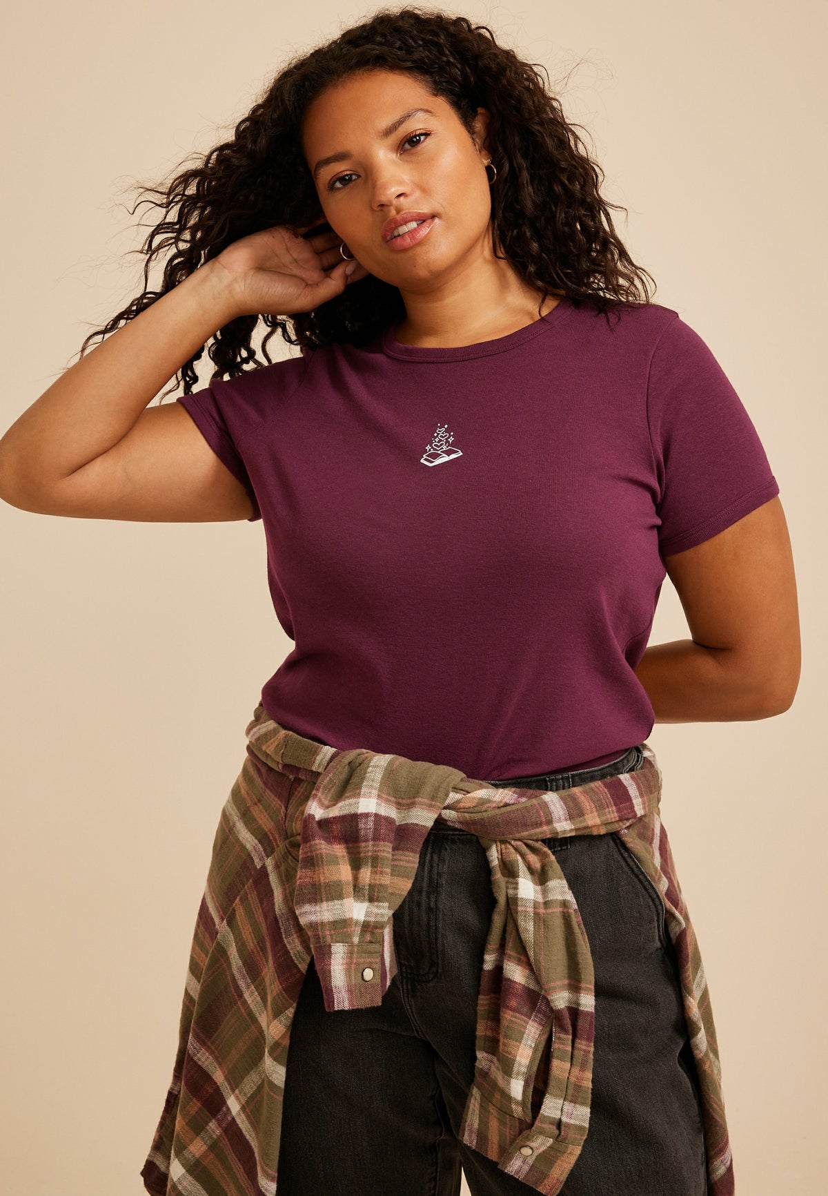 Plus Size Book Baby Graphic Tee