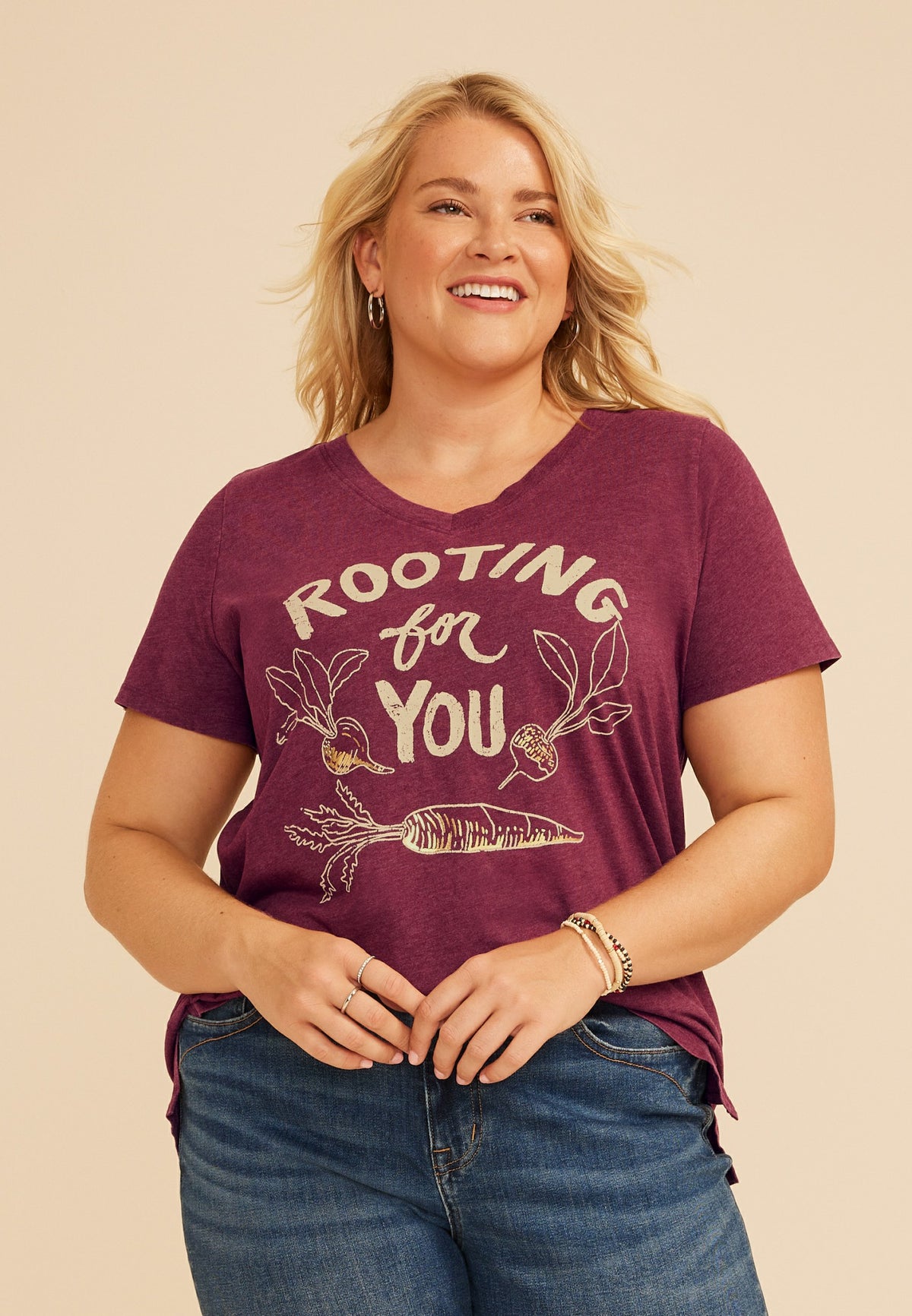 Plus Size Rooting For You Classic Fit Graphic Tee
