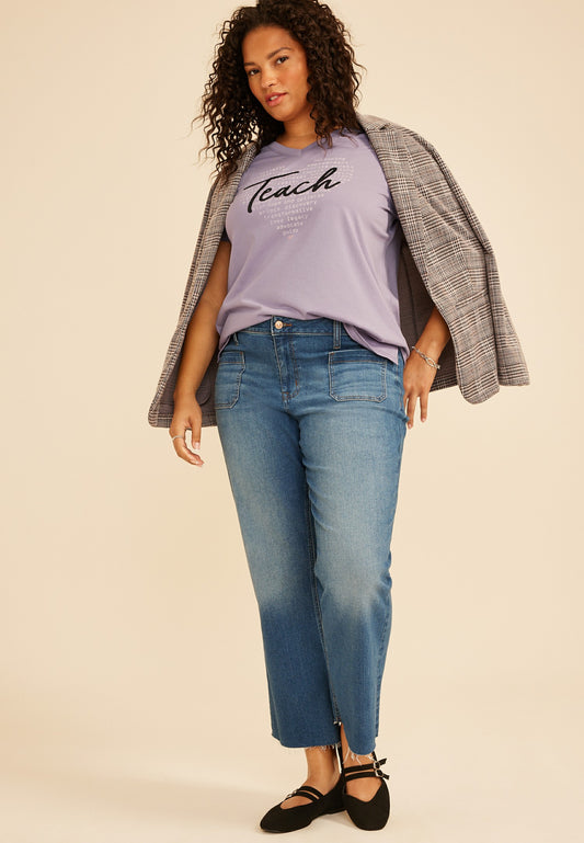 Plus Size Teach Heart Classic Fit Graphic Tee