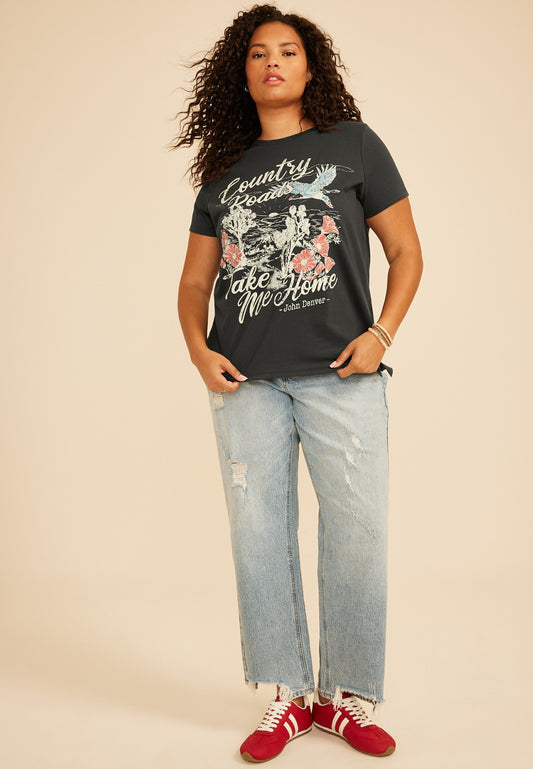 Plus Size Country Roads Take Me Home Classic Fit Graphic Tee