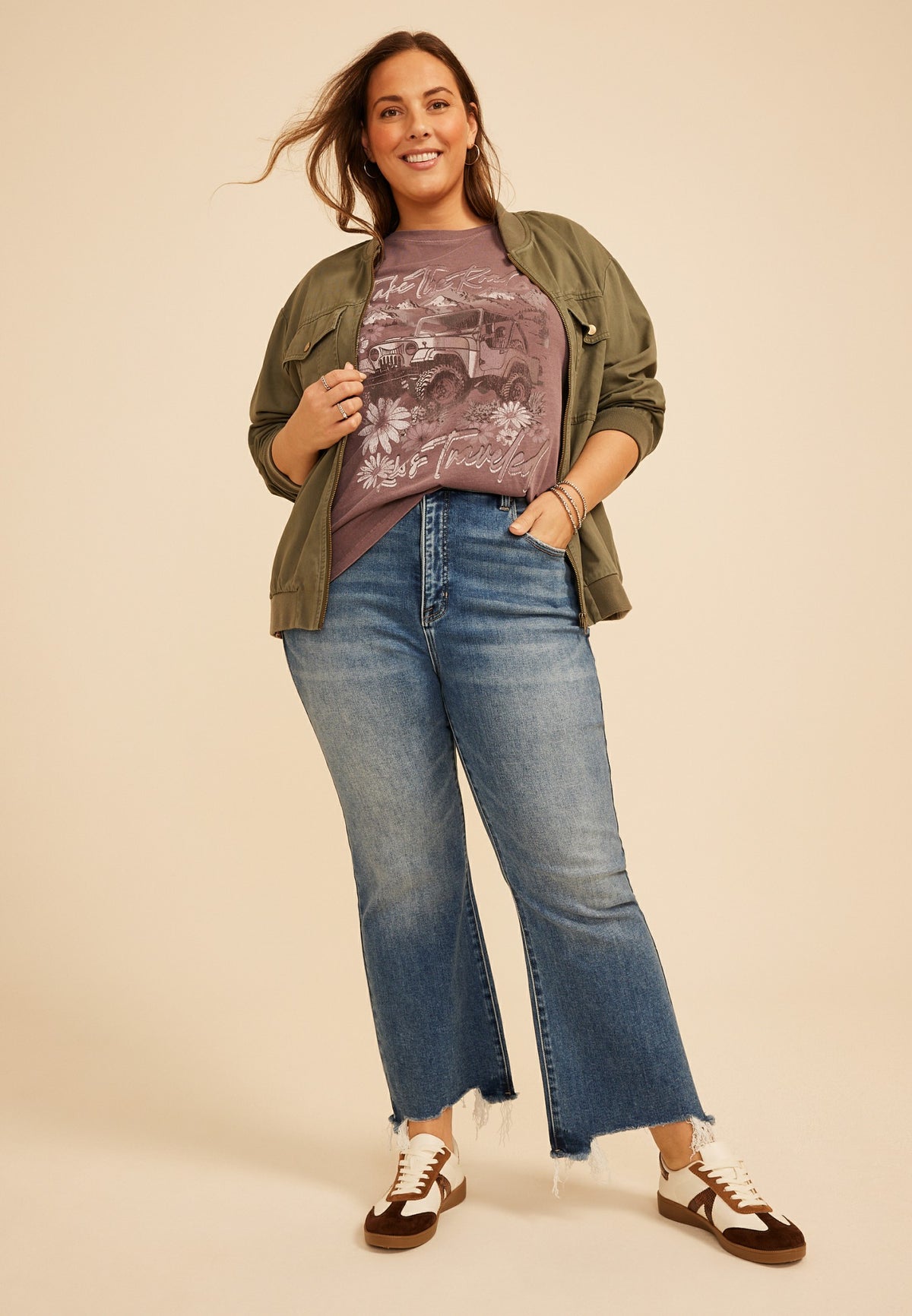 Plus Size Take The Road Less Traveled Classic Fit Graphic Tee