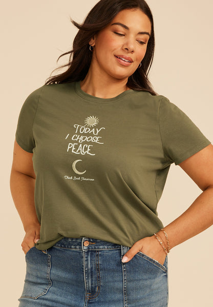 Plus Size Today I Choose Peace Classic Fit Graphic Tee