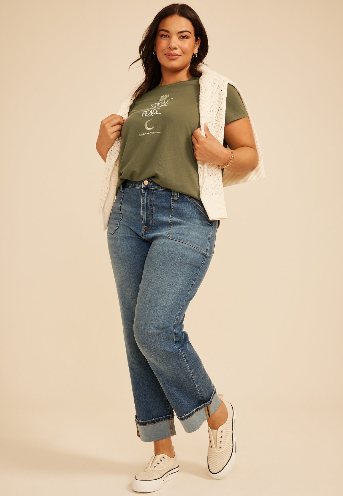 Plus Size Today I Choose Peace Classic Fit Graphic Tee