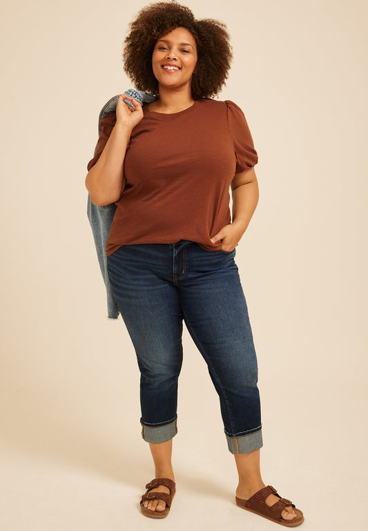 Plus Size 24/7 Bubble Sleeve Tee
