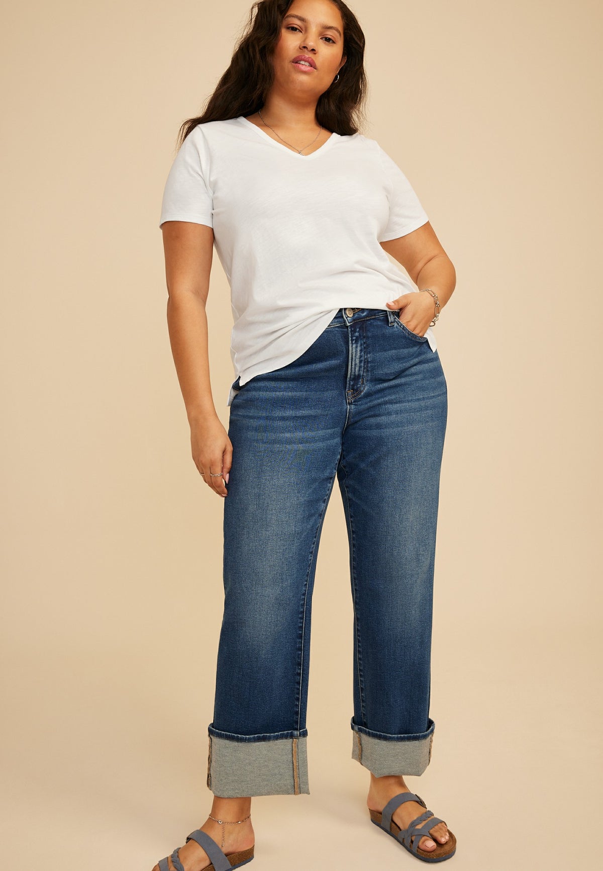 Plus Size 24/7 Dawson V Neck Tee