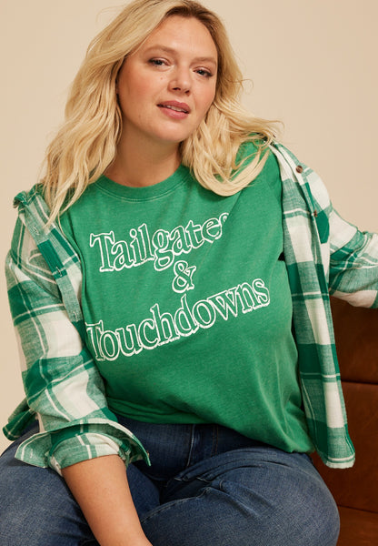 Plus Size Tailgates And Touchdown Oversized Graphic Tee