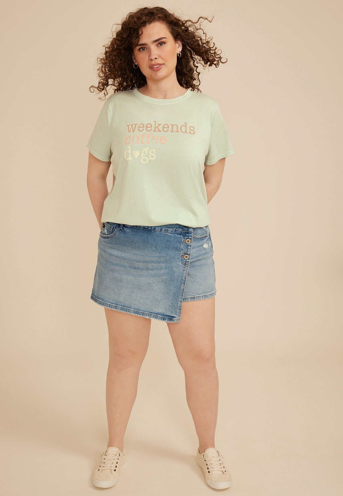 Plus Size Weekends Coffee Dogs Classic Fit Graphic Tee