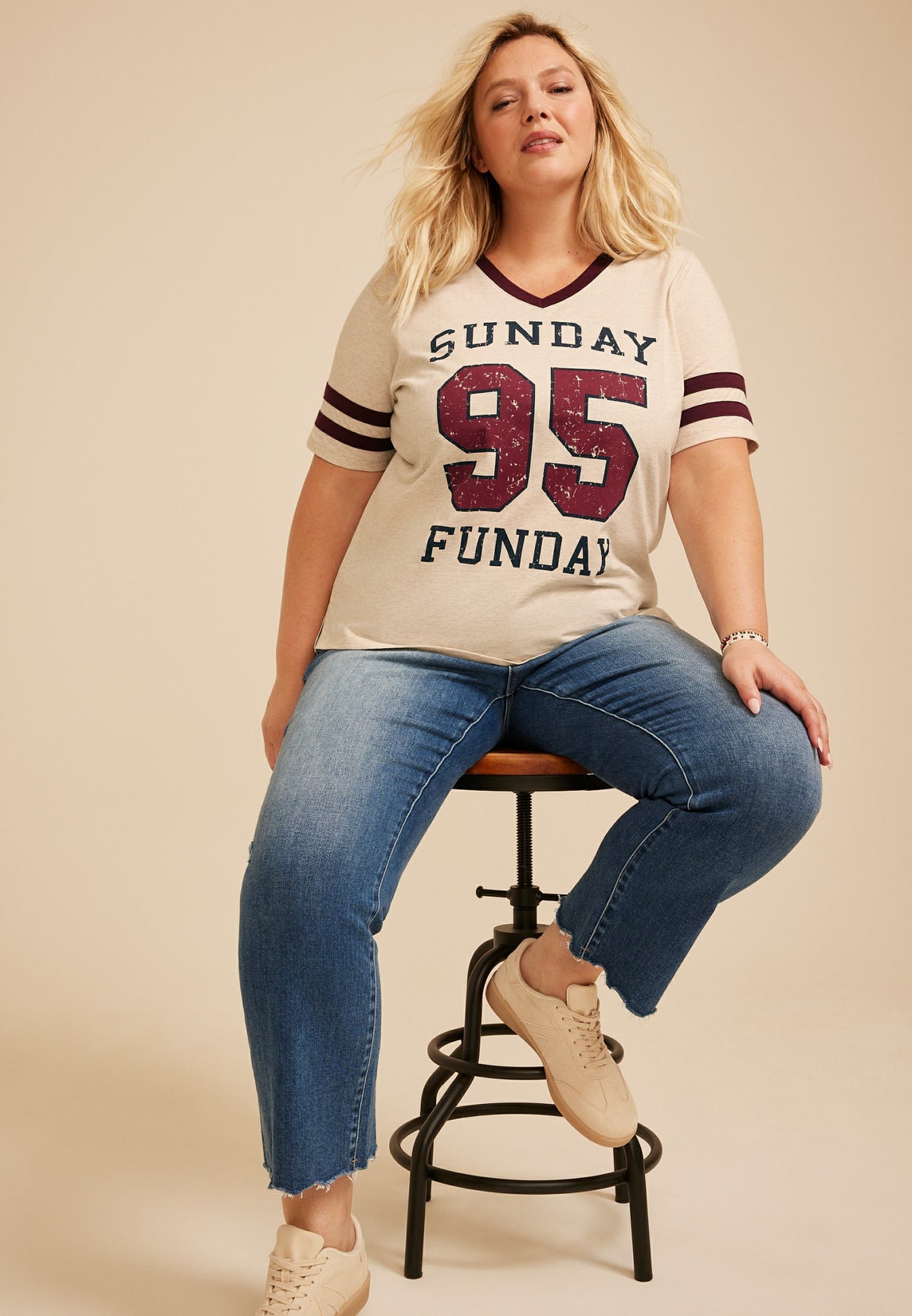 Plus Size Sunday Funday Classic Fit Graphic Tee