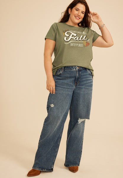 Plus Size Everything Will Fall Into Place Classic Fit Graphic Tee