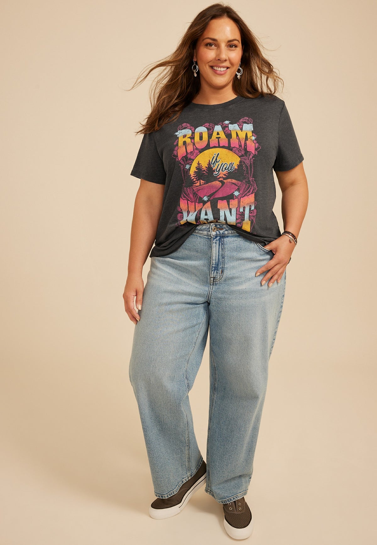 Plus Size Roam If You Want Oversized Fit Graphic Tee