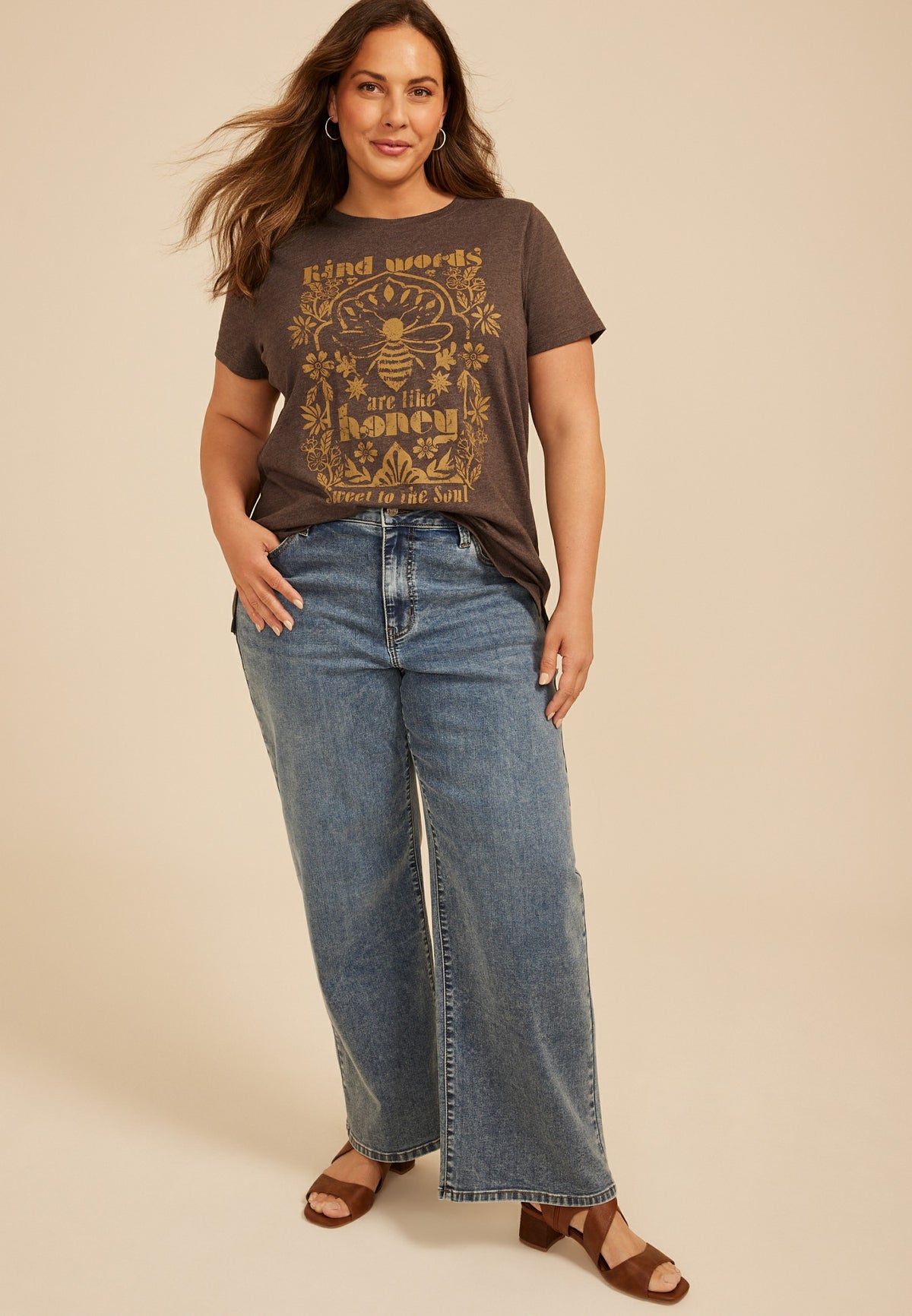 Plus Size Kind Words Are Like Honey Classic Fit Graphic Tee