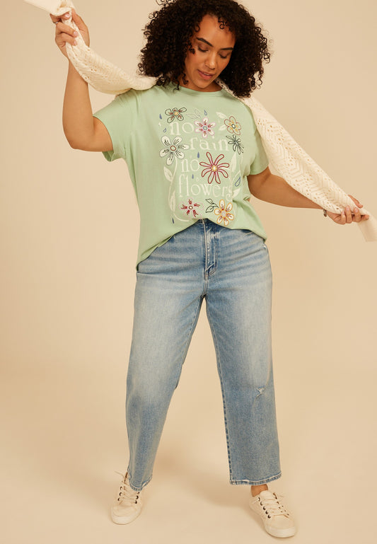 Plus Size No Rain No Flowers Classic Fit Graphic Tee