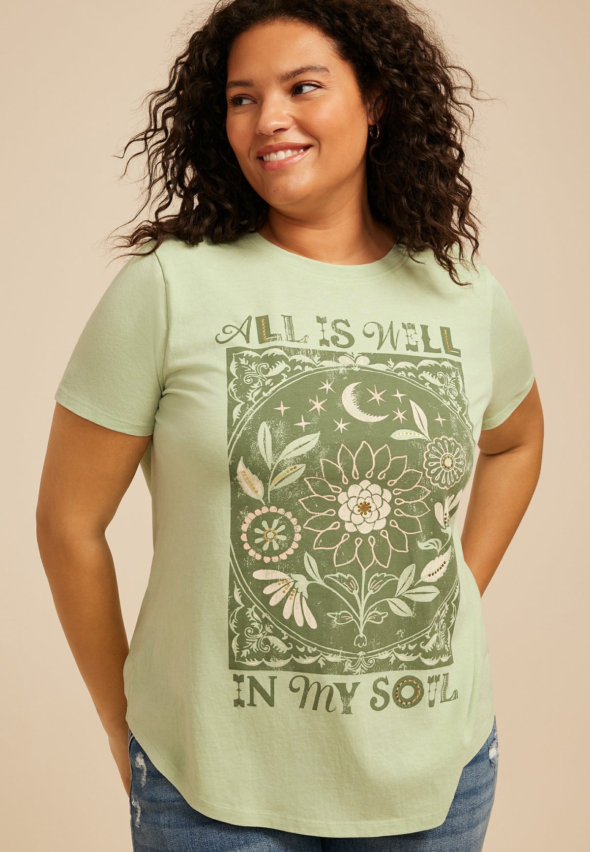 Plus Size All Is Well In My Soul Classic Fit Graphic Tee
