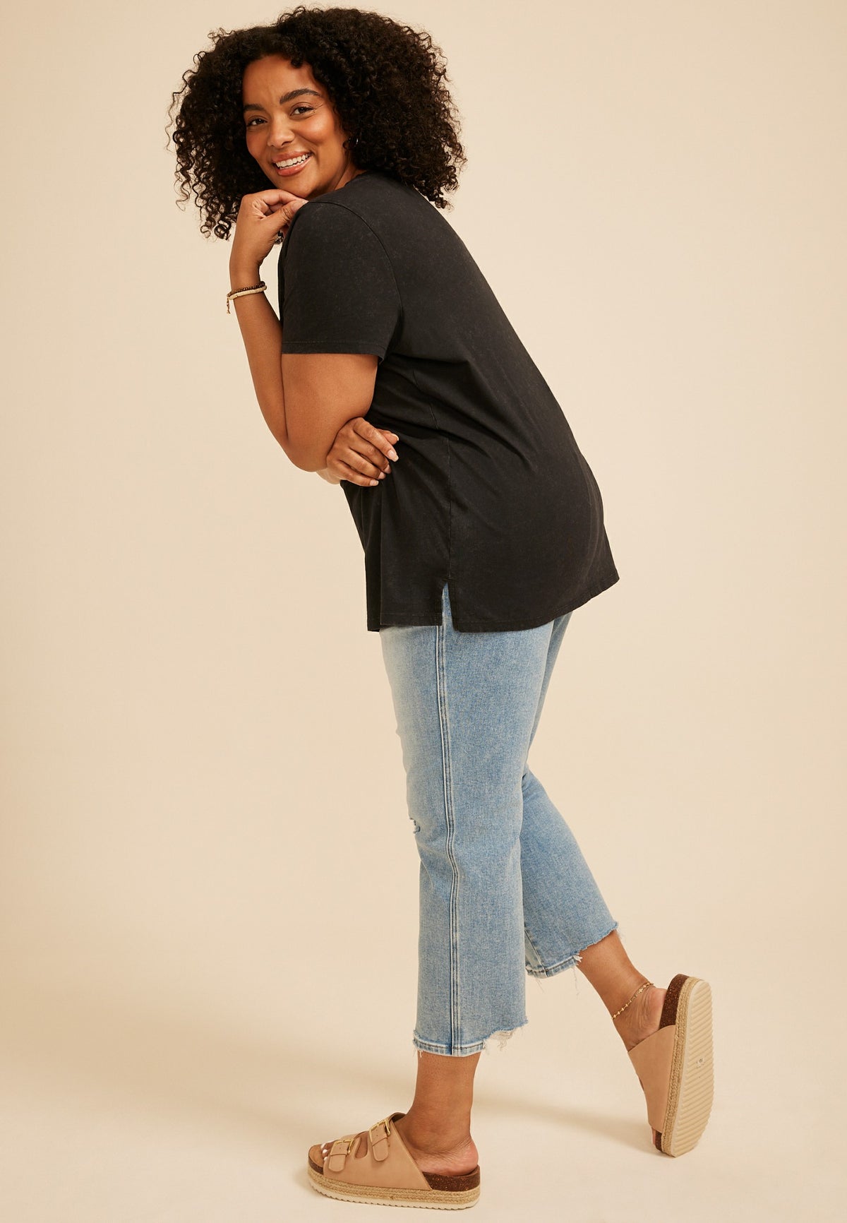 Plus Size Floral Medallion Classic Fit Graphic Tee