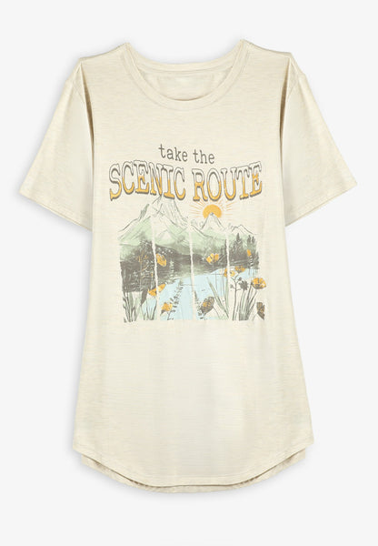 Plus Size Take The Scenic Route Classic Fit Graphic Tee