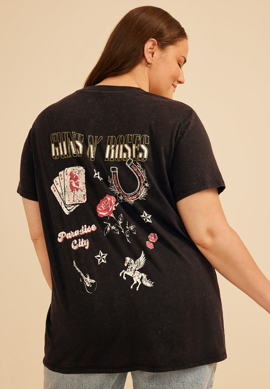 Plus Size Guns N Roses Paradise City Oversized Graphic Tee