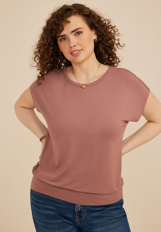 Plus Size 24/7 Short Sleeve Banded Tee