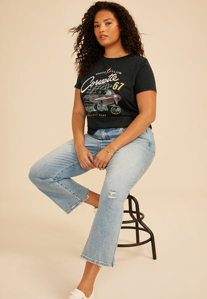 Plus Size Moto Club Corvette Classic Fit Graphic Tee
