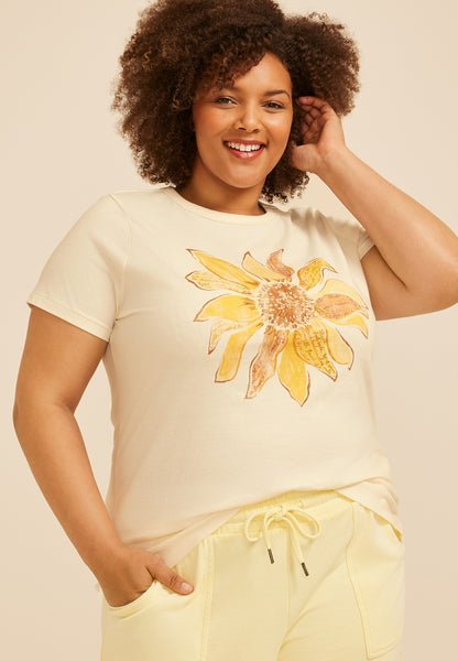 Plus Size Sunflower Classic Fit Graphic Tee