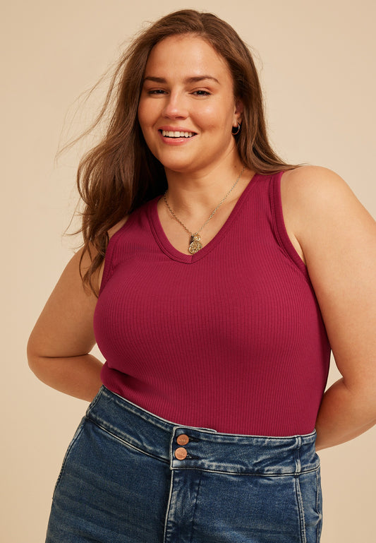 Plus Size 24/7 Highline V Neck Tank Top