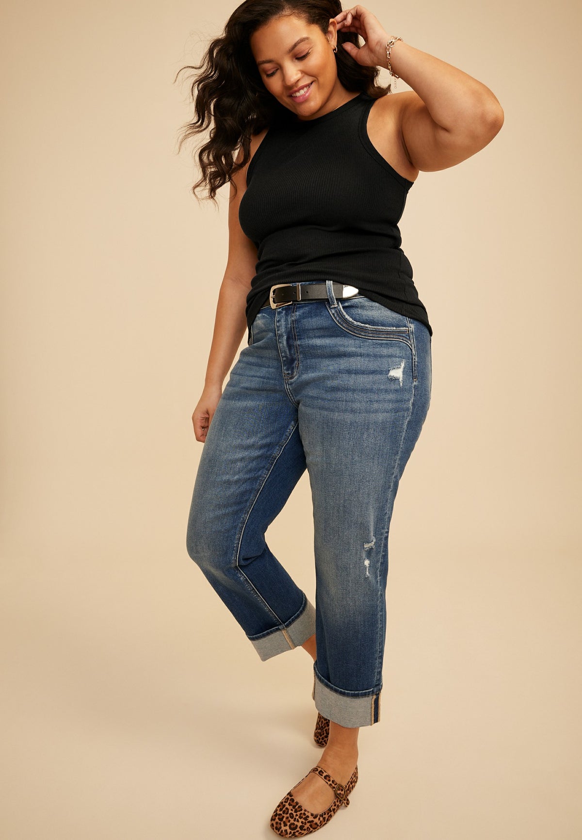 Plus Size 24/7 Highline Solid Fitted Ribbed Tank Top