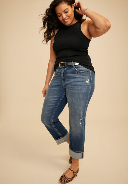 Plus Size 24/7 Highline Solid Fitted Ribbed Tank Top