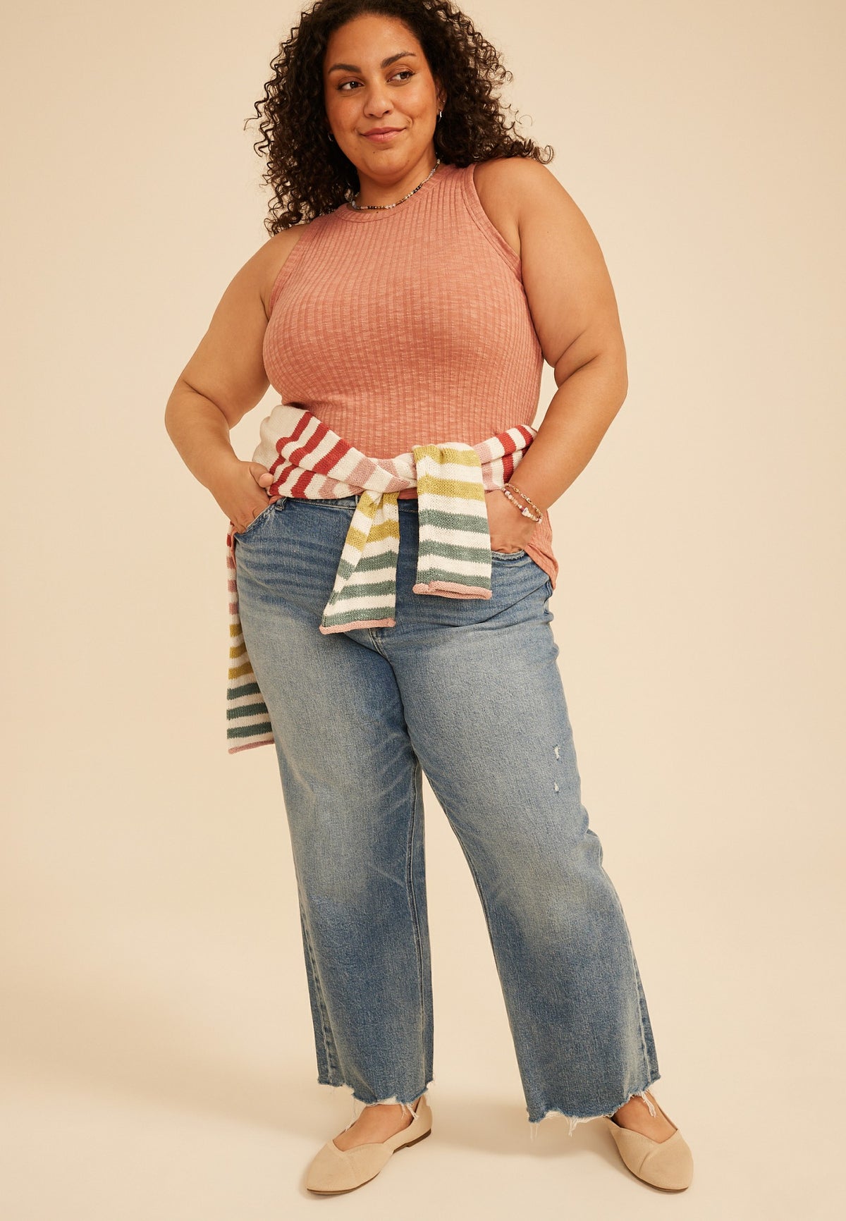 Plus Size 24/7 Variegated Ribbed Highline Tank Top