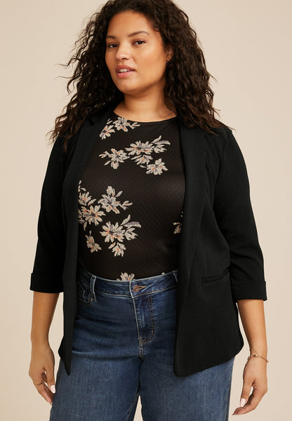 Plus Size Versa Open Front Blazer
