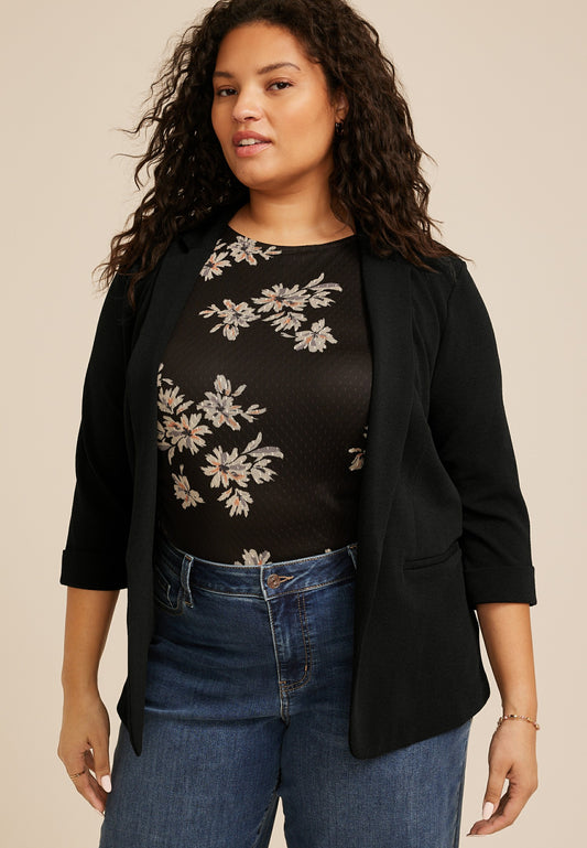 Plus Size Versa Open Front Blazer