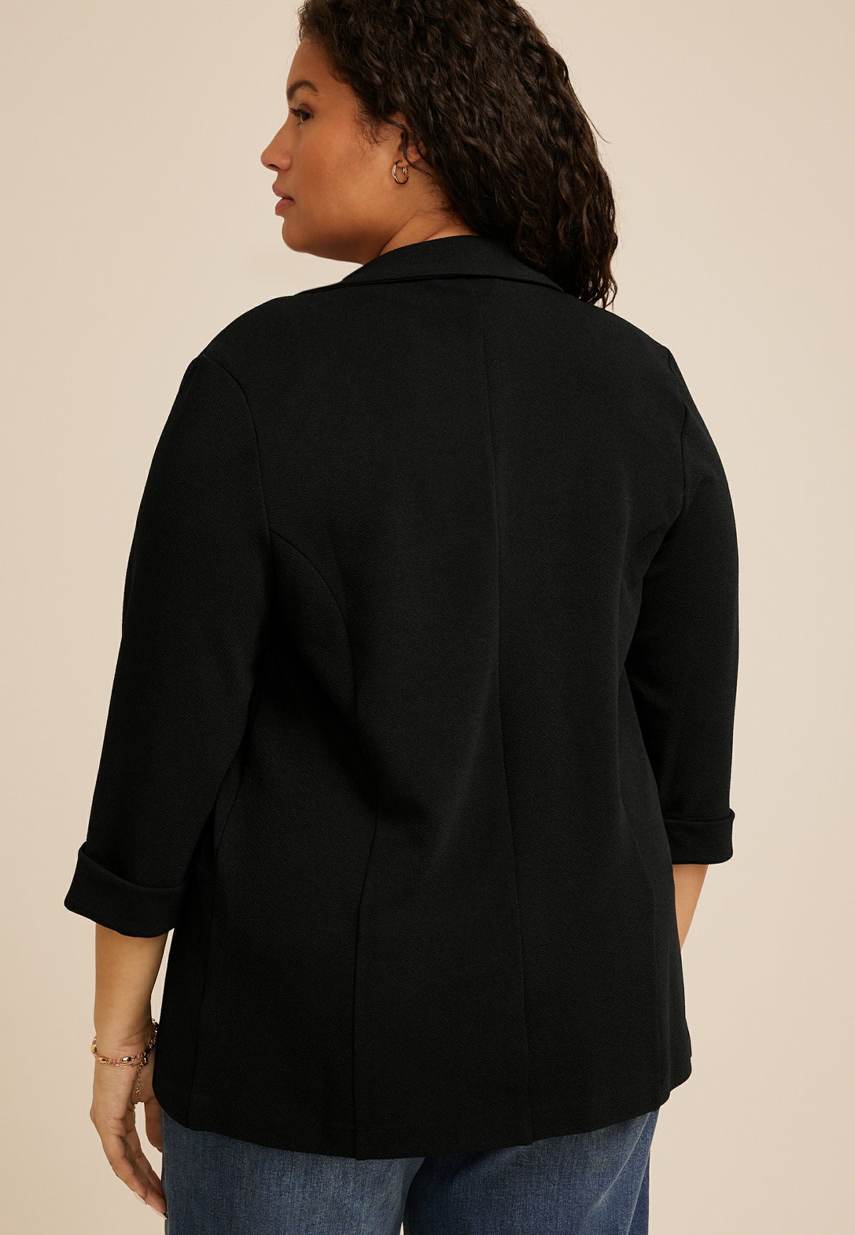 Plus Size Versa Open Front Blazer