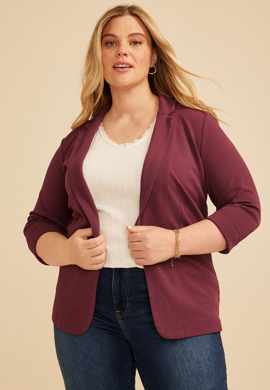 Plus Size Versa Open Front Blazer