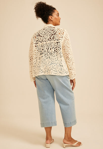 Plus Size Crochet Lace Shacket