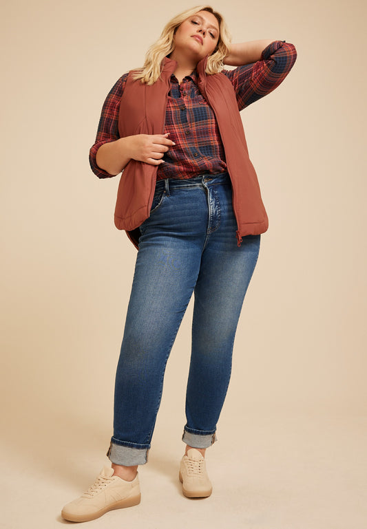 Plus Size Active Casual Tunic Vest
