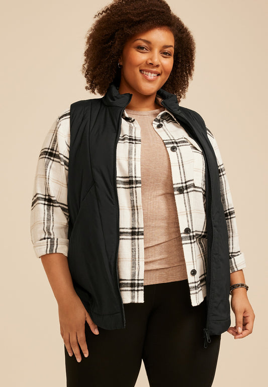 Plus Size Active Casual Tunic Vest