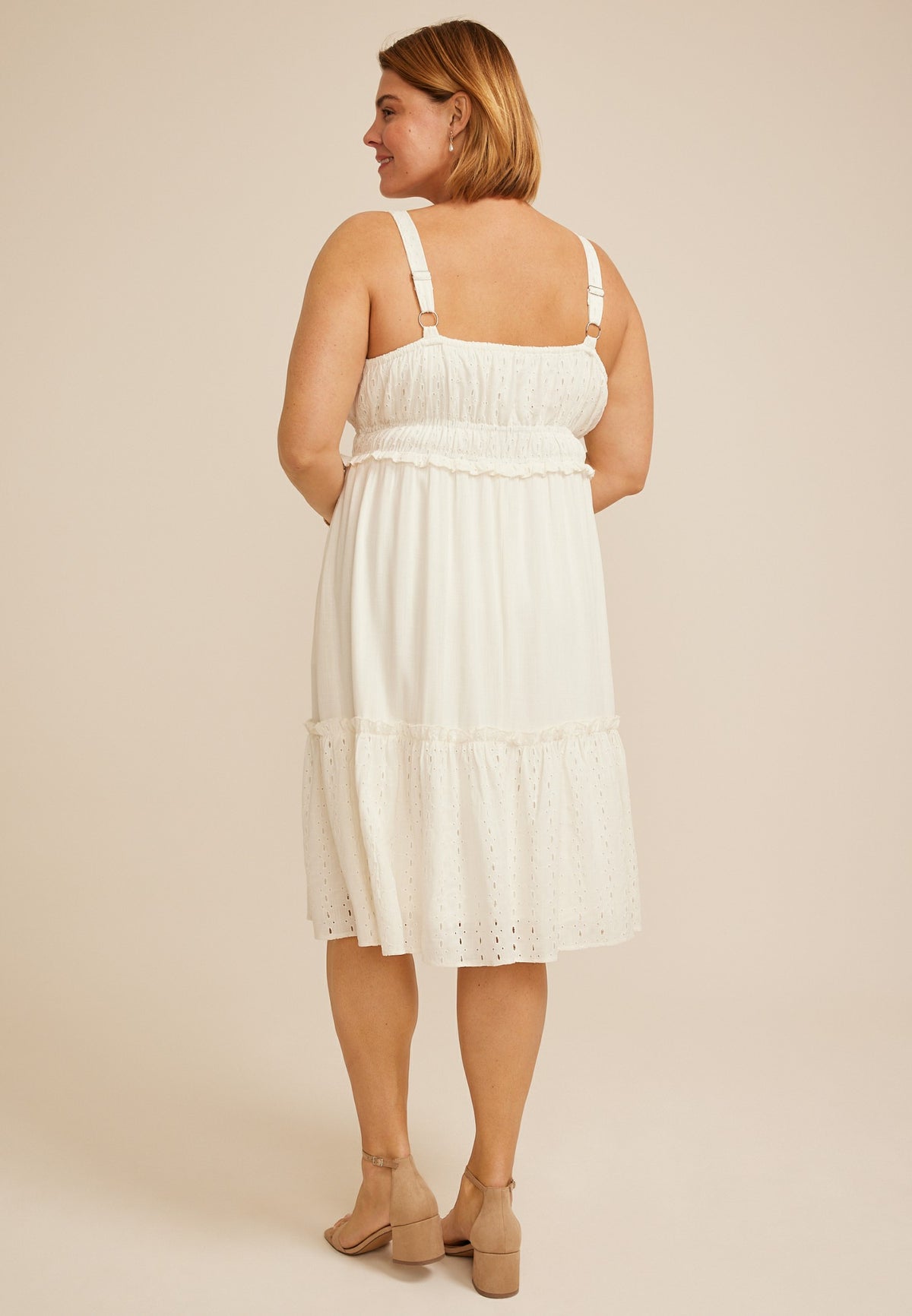 Plus Size Bare Eyelet Midi Dress