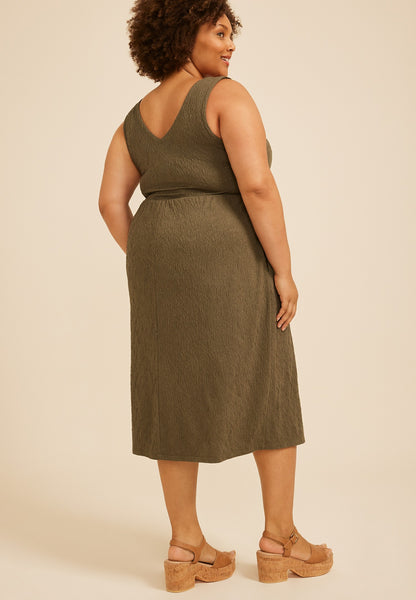 Plus Size Bare Textured Midi Dress