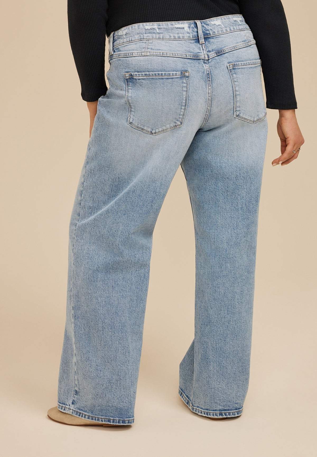 Plus Size KanCan™ High Rise Ripped Wide Leg Jean