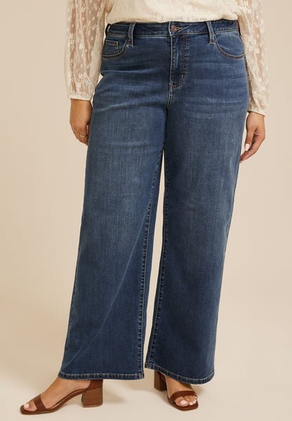 Plus Size m jeans by maurices™ Classic Dark High Rise Wide Leg Jean