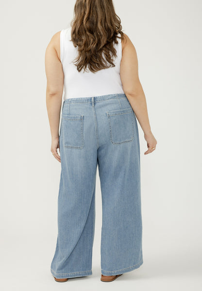 Plus Size Silver Jeans Co.® Mid Rise Soft Wide Leg Beach Pant