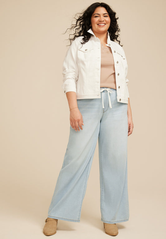Plus Size m jeans by maurices™ Light Soft High Rise Wide Leg Jean