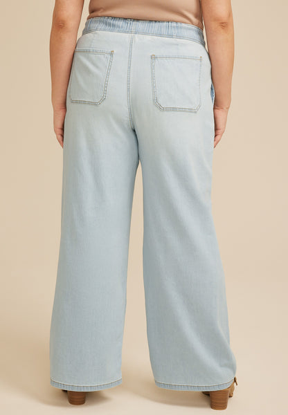 Plus Size m jeans by maurices™ Light Soft High Rise Wide Leg Jean