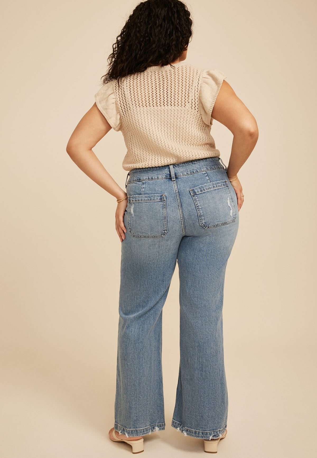 Plus Size KanCan™ High Rise Porkchop Pocket Wide Leg Jean