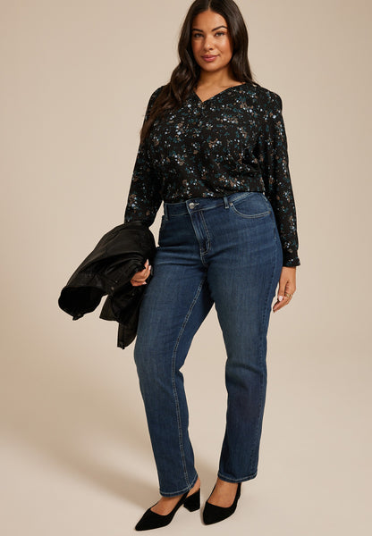 Plus Size m jeans by maurices™ Classic Straight Curvy High Rise Jean