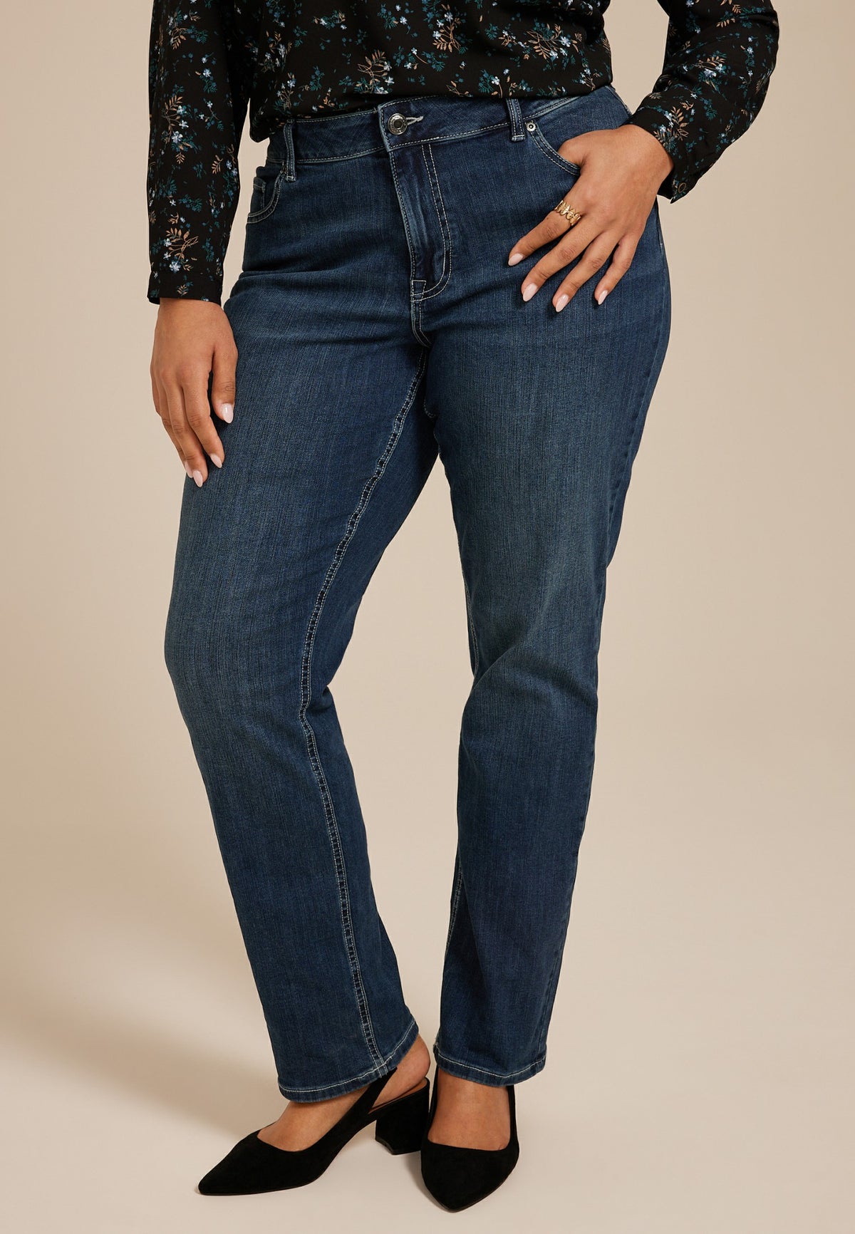 Plus Size m jeans by maurices™ Classic Straight Curvy High Rise Jean