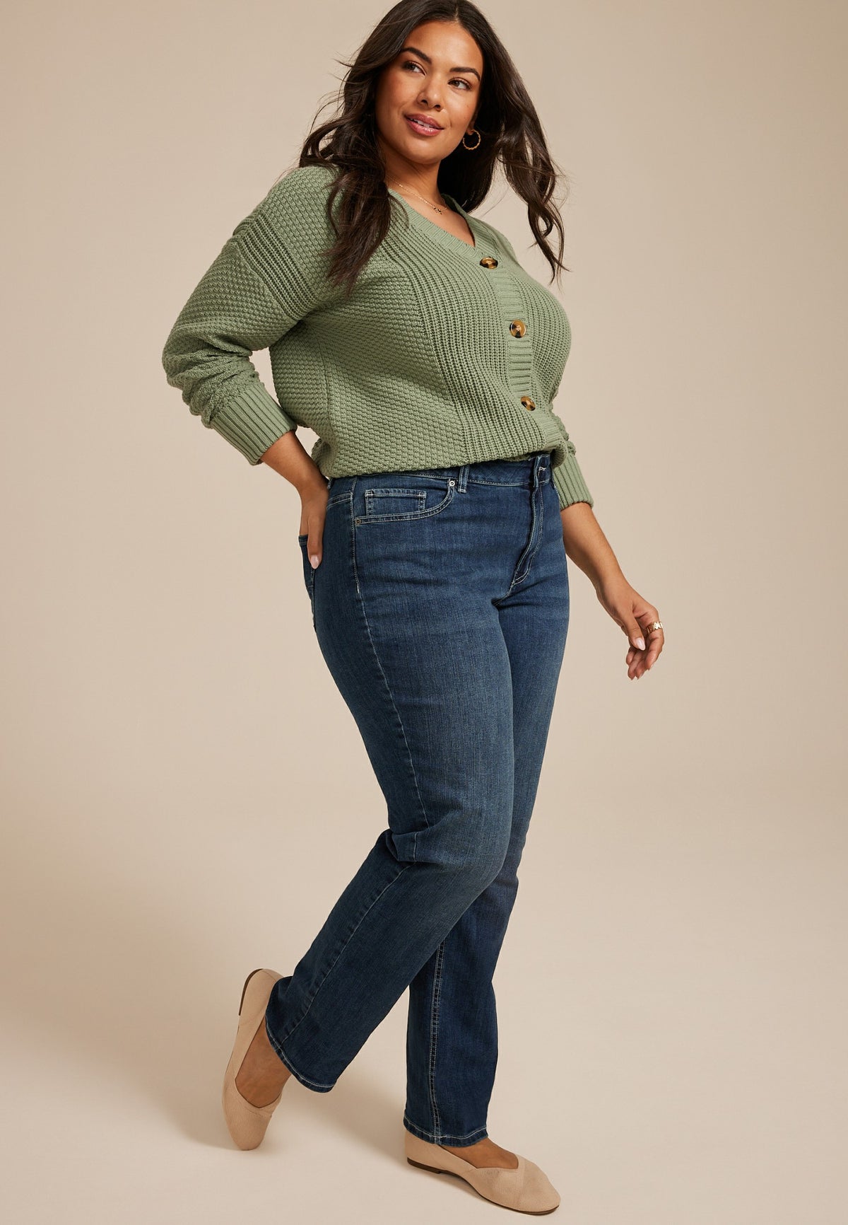 Plus Size m jeans by maurices™ Classic Straight Curvy High Rise Jean
