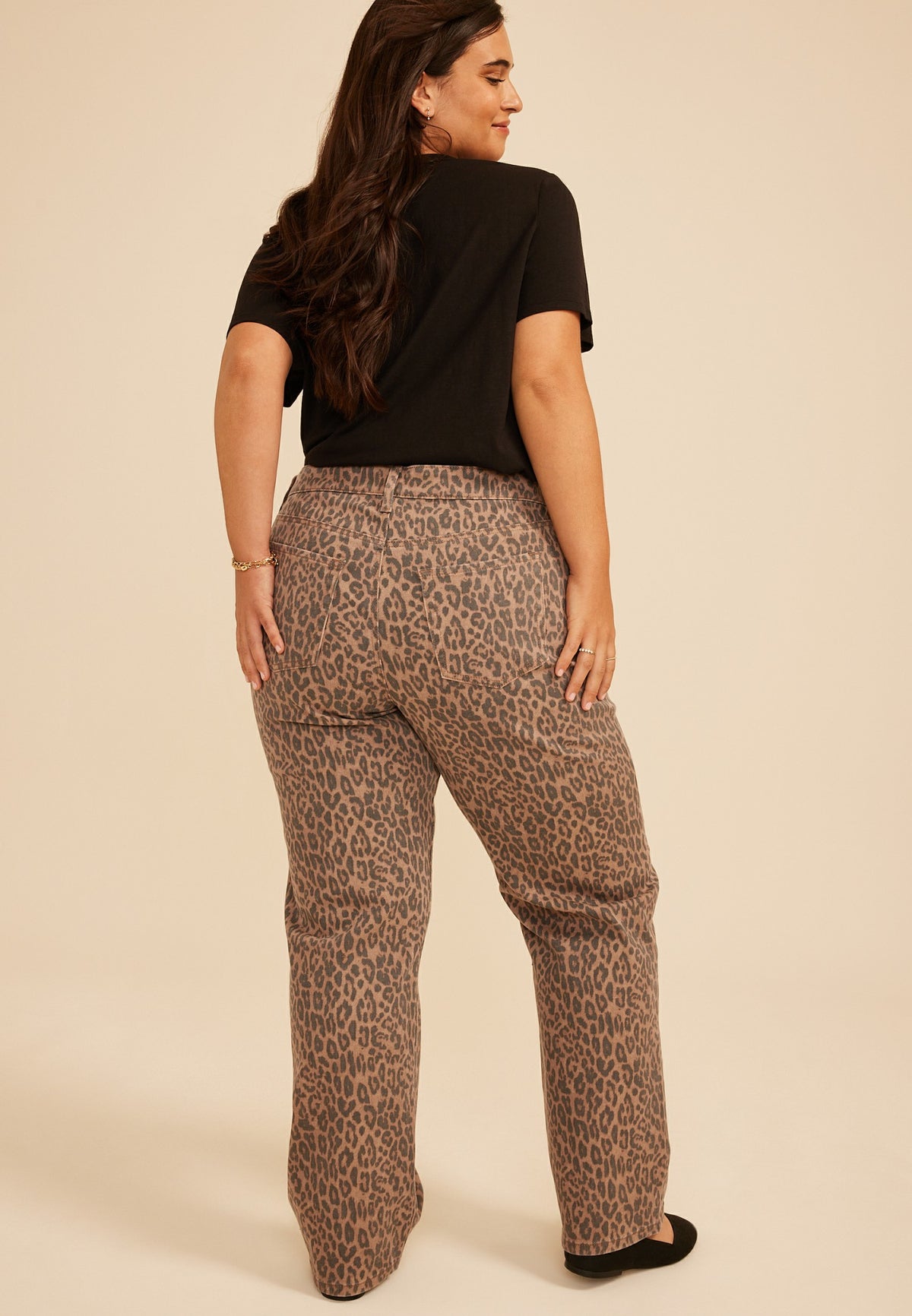 Plus Size m jeans by maurices™ High Rise Leopard Relaxed Straight Jean