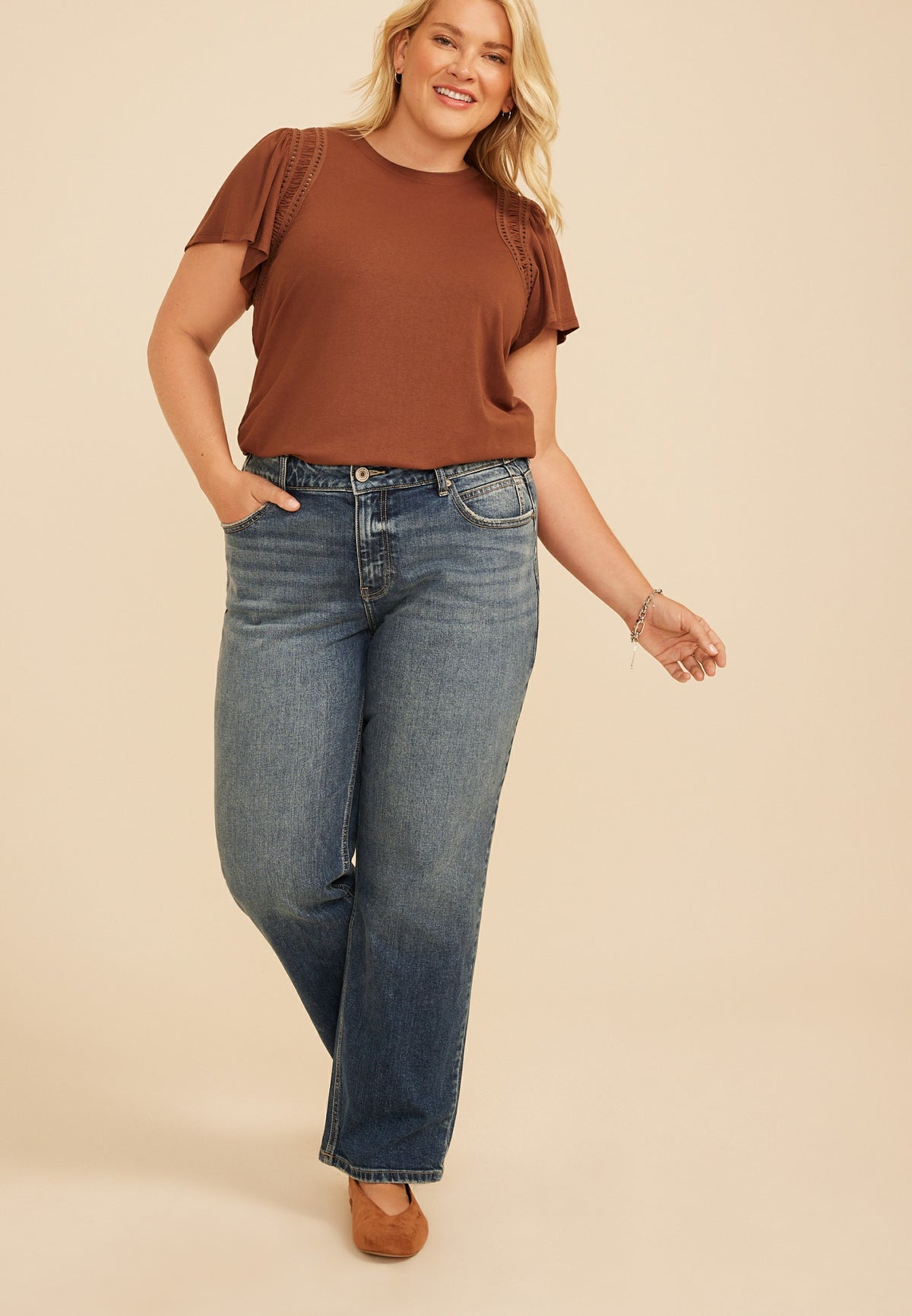 Plus Size KanCan™ High Rise Tinted Straight Jean